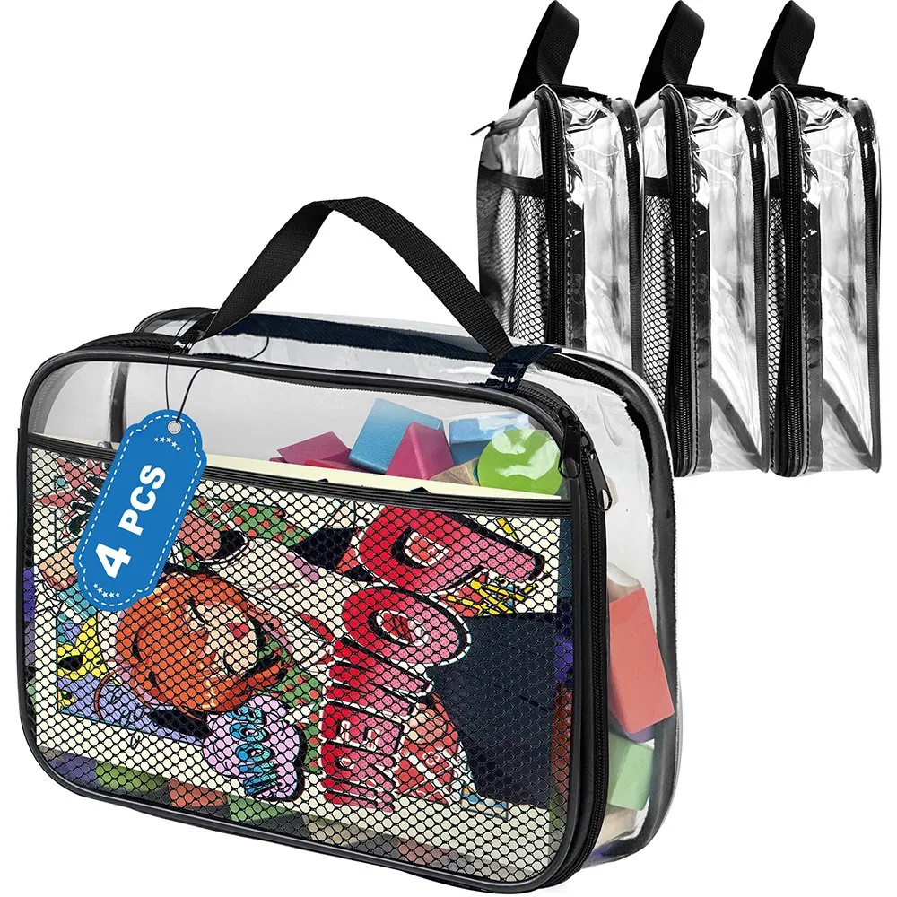 Multifunctional High Quality PVC Transparent Toy Storage Bag for Kids Building Blocks