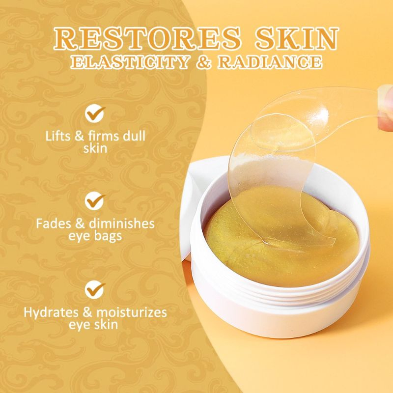 Wholesale Best Collagen Treatment Fine Lines Eye Bags Moisturizing Brightening Skincare 24K Gold Eye Mask