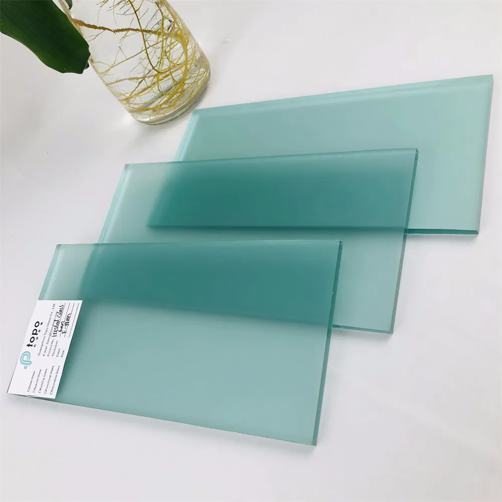 4mm-12mm French Green Decorative Art Acid Frosted Glass for Windows (FG-TP)