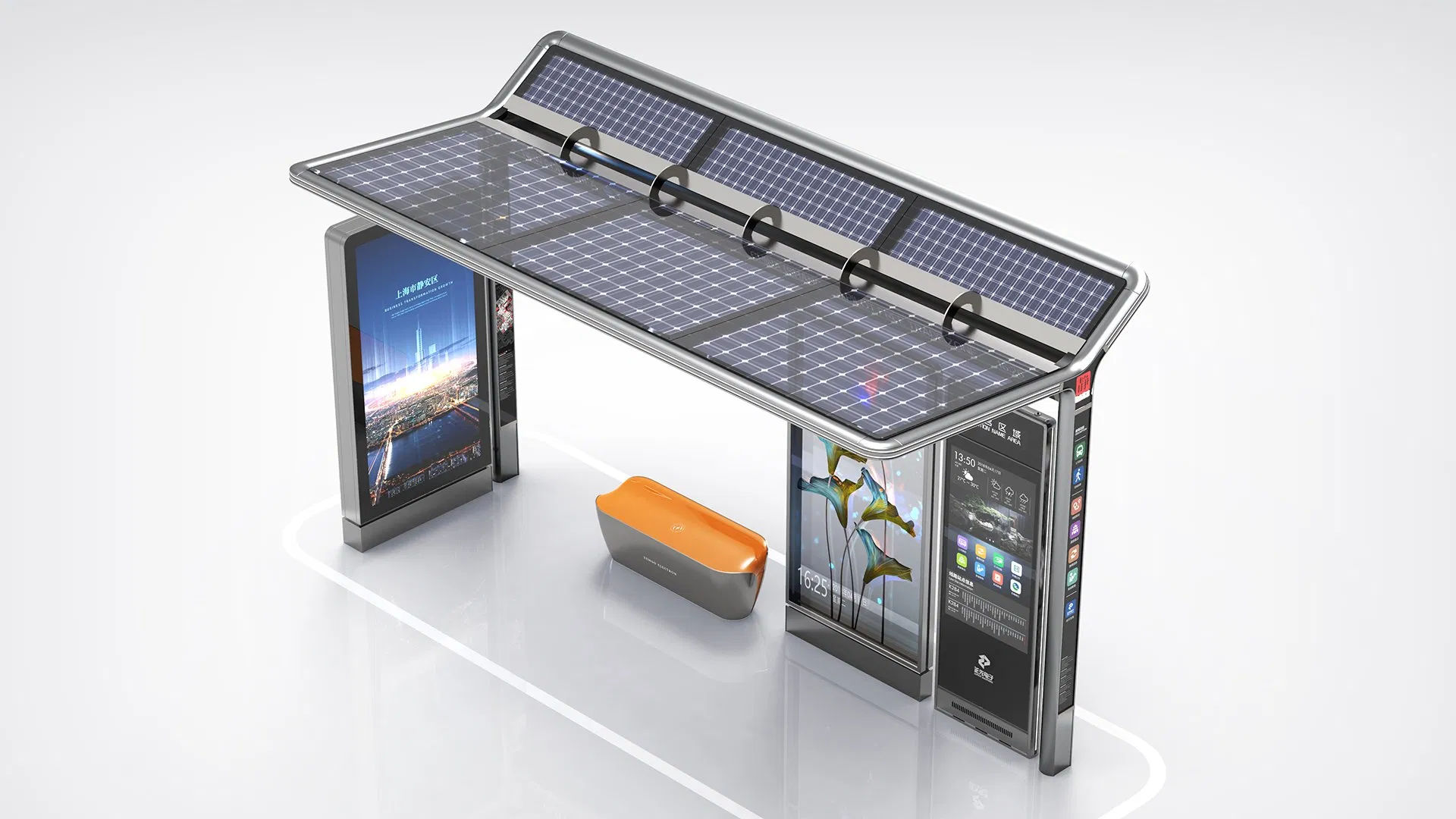 Outdoor Modern Smart Bus Kiosk with Advertising