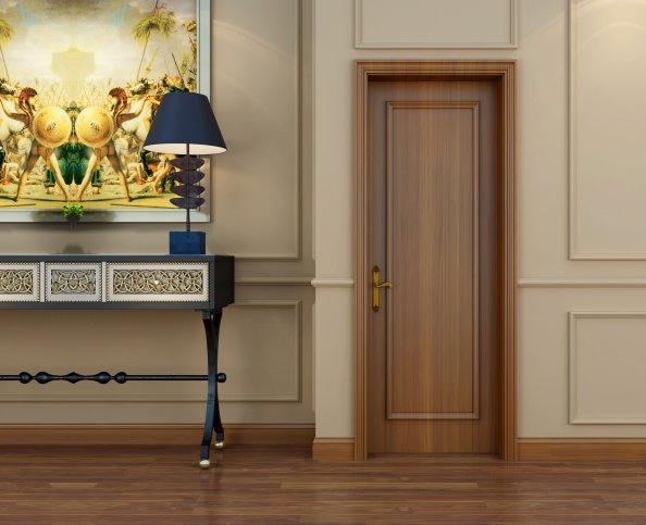 High-Quality 100% Waterproof WPC Door with Flame Resistance