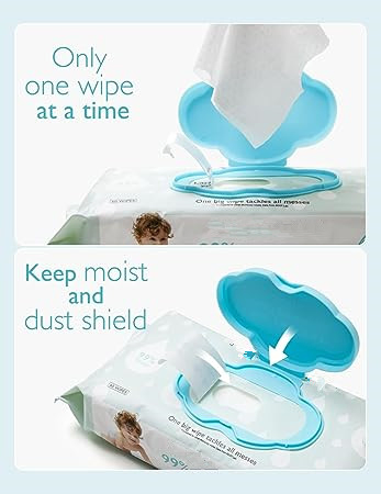 Baby Disposable Hand & Face Cleansing Wipes, Pre-Moistened Wipes Gently Remove Germ, Alcohol-Free, Hypoallergenic