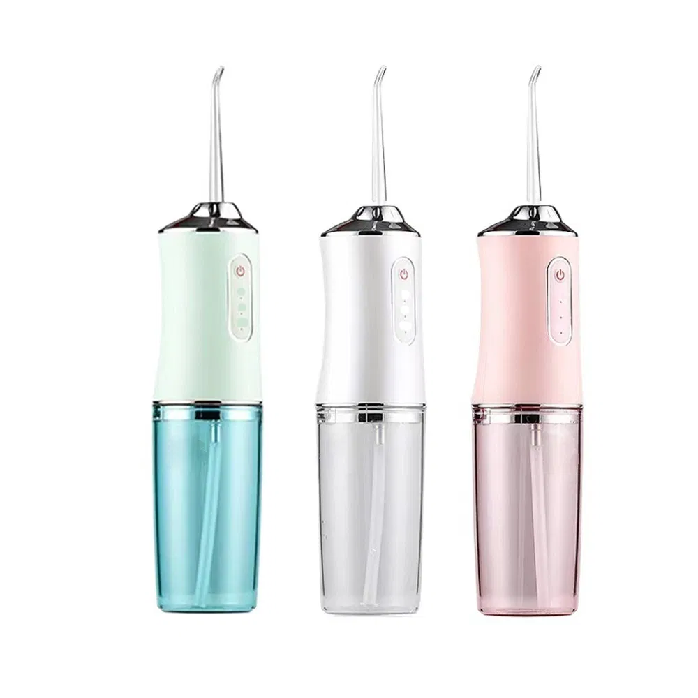 4-in-1 Cordless Electric Teeth Flosser Portable for Oral Irrigator with DIY Mode 4 Jet Tips for Optimal Oral Care