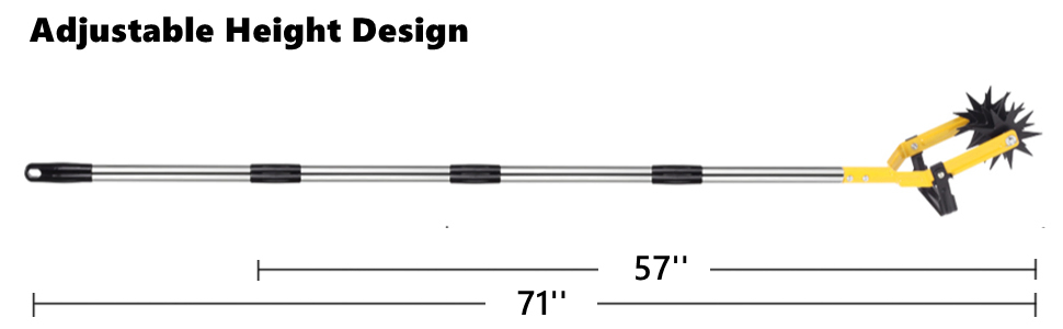Walensee Rotary Cultivator Garden Tool, Adjustable Long Handle Manual Yard Tiller