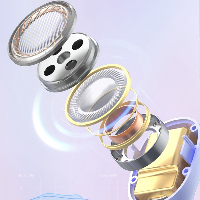 Беспроводные наушники M21 TWS Bluetooth 5.2, фиолетовые