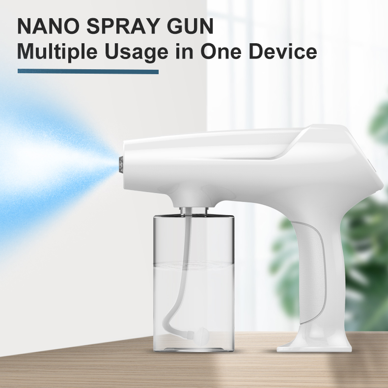2024 Hot Sale Home Beauty Nano Spray Atomizer Barber After Shave Cordless Gun Automatic Sprayer Gun with Blue Light