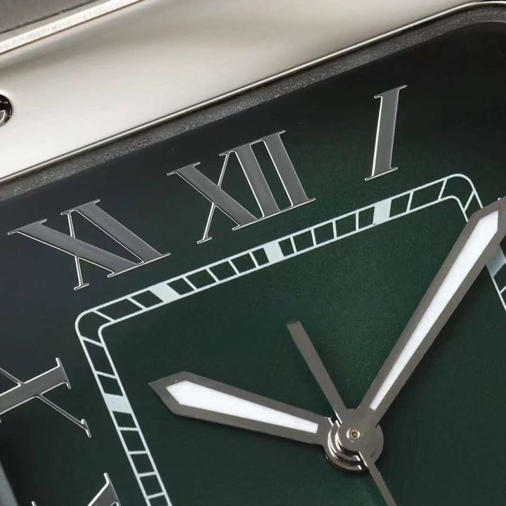 Waterproof Green Square Fashionable Dial Luxury Stainless Steel Automatic Mechanical Watch