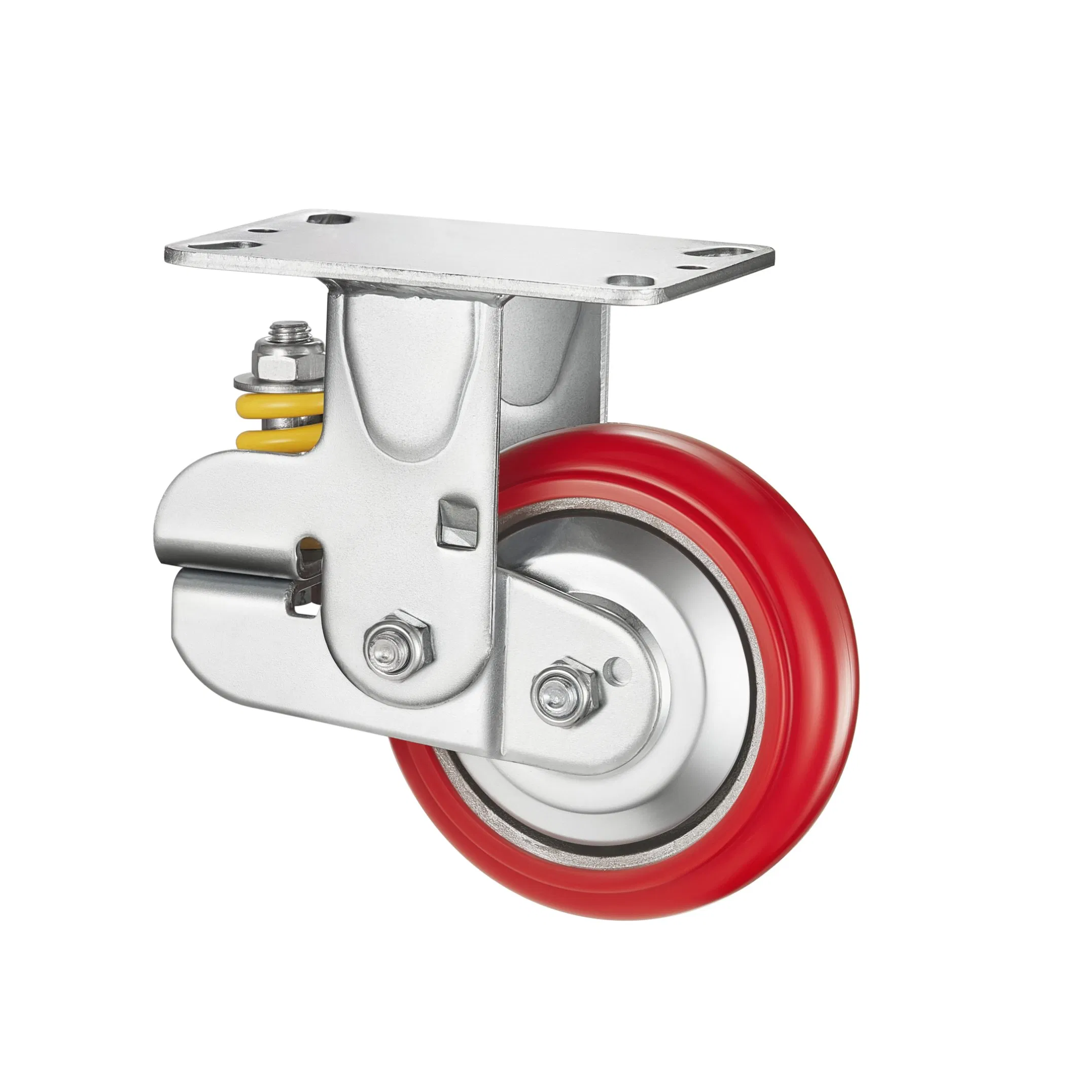 Heavy Duty 5" 6′ ′ Iron Core PU Single Springs Swivel Shockproof Caster Wheel