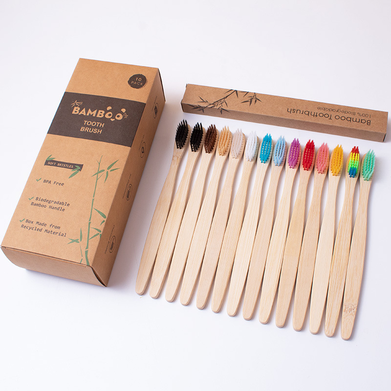 OEM/ODM Customizable Logo Wholesale Natural and Eco-Friendly Bamboo Toothbrush Set