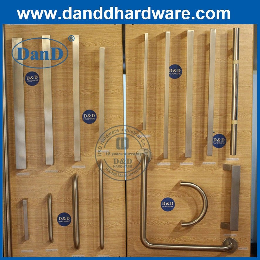 Long Double Sided Stainless Steel Hotel Glass Hardware Fittings Gate Lever Handle Glass Door Key Locking Locks Pull Handle with Schlage Lock