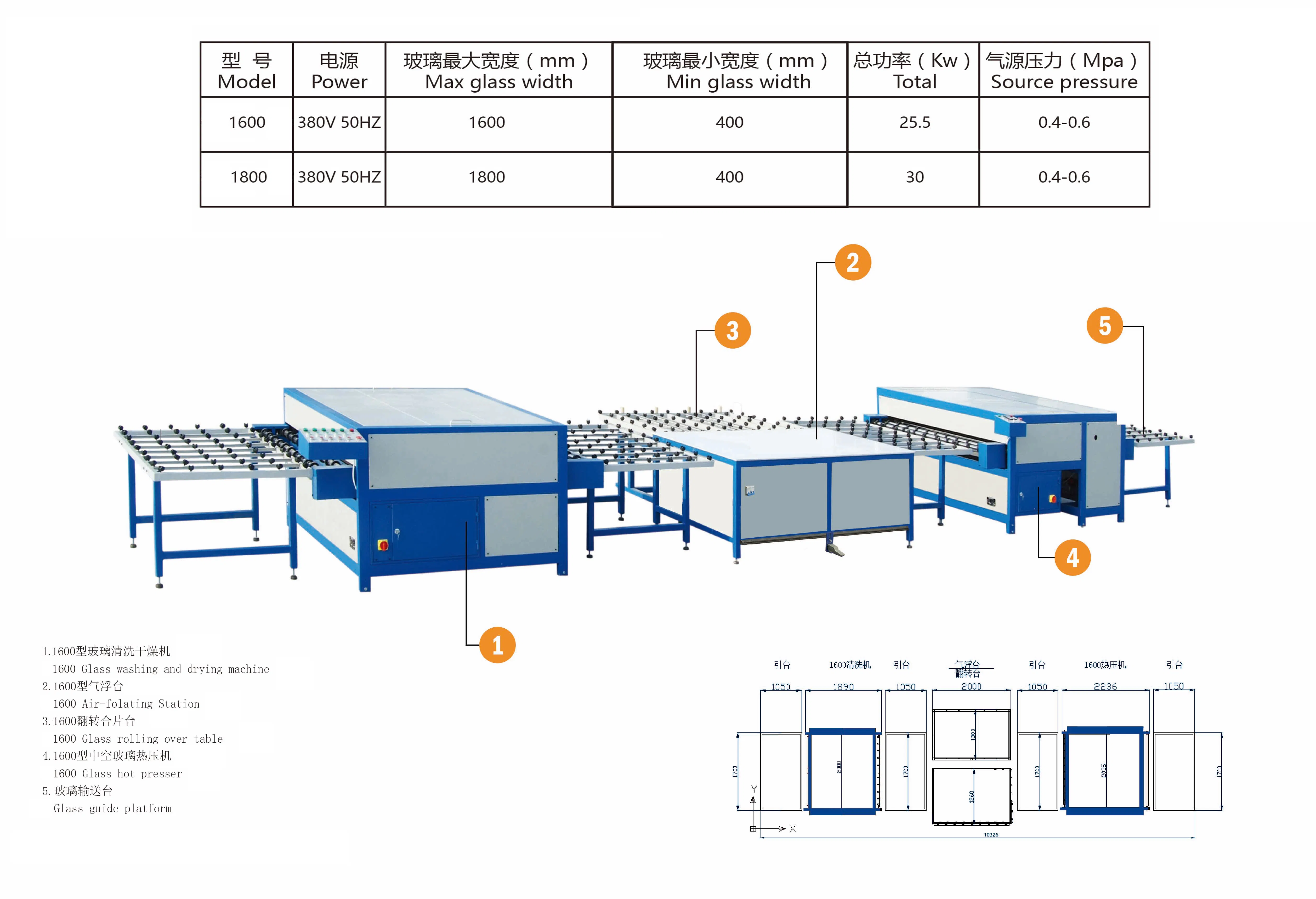 Flat Insulating Glass Production Line Machine