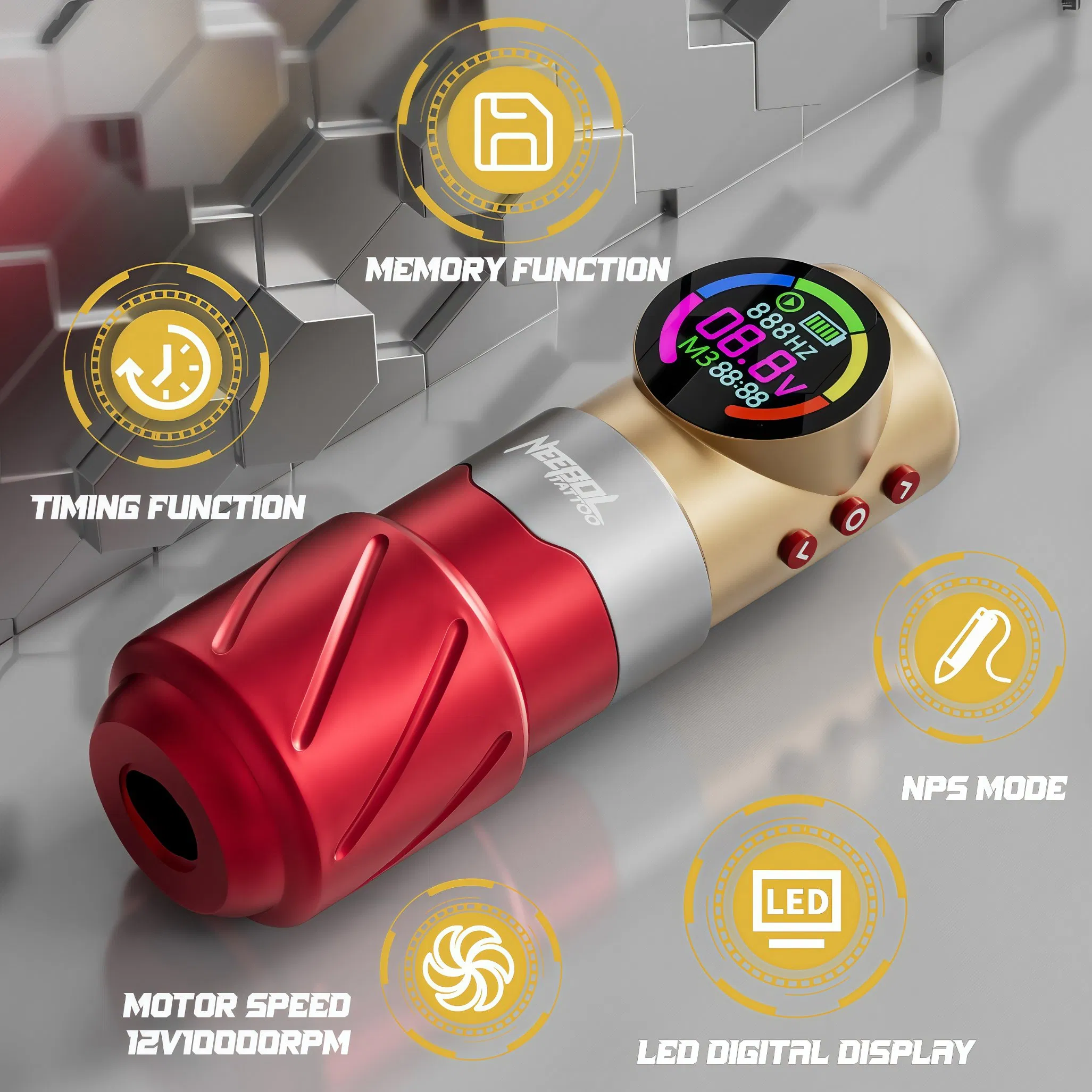 Dual Battery Wireless Electric Steel Tattoo Gun
