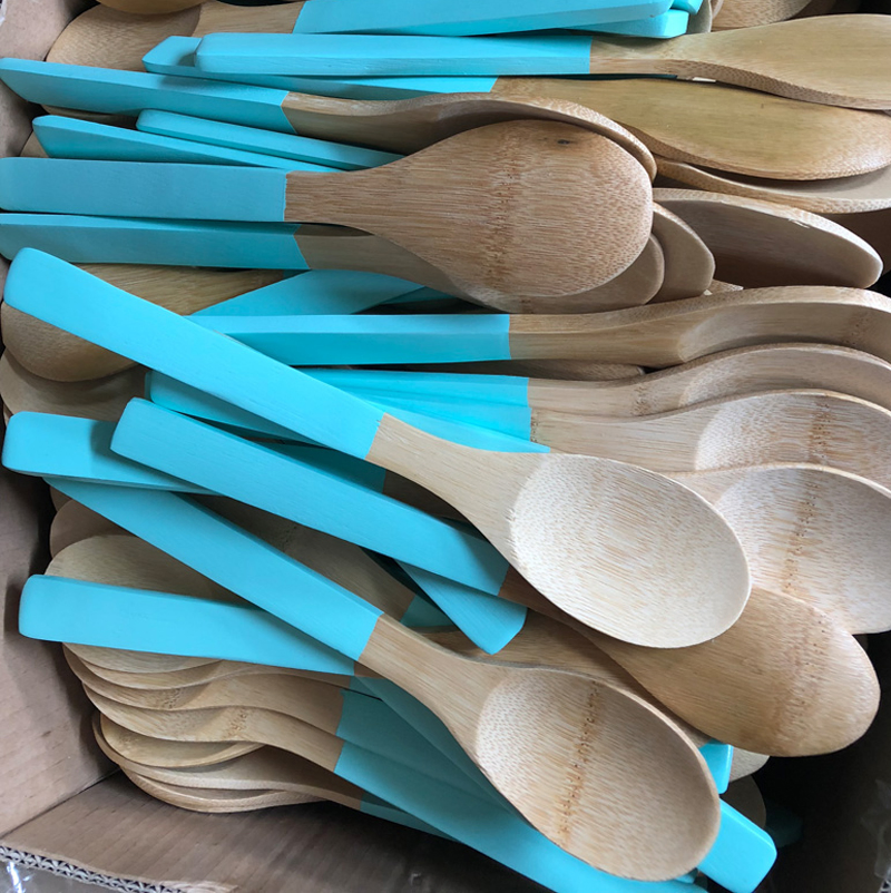 Bamboo Colorful Utensil Set with Printing or Engraving