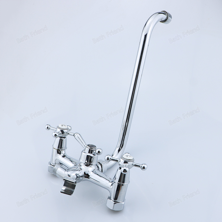 Zinc Bathroom Shower Mixer Tap Wall Hanging Long Bottom Spout Mixer Cold Hot Water Faucet