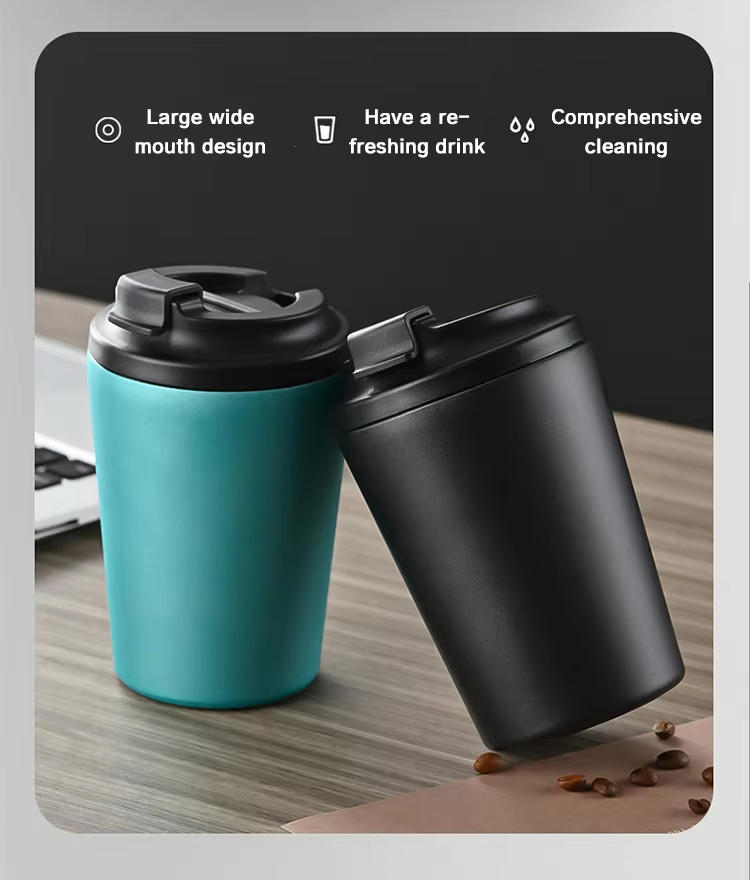 12 Oz Stainless Steel Coffee Cup with Leak-Proof Lid Insulated Travel Coffee Tumbler Mug