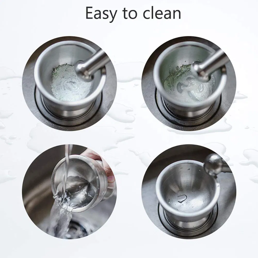 Ступка с пестиком из нержавеющей стали для специй и чеснока