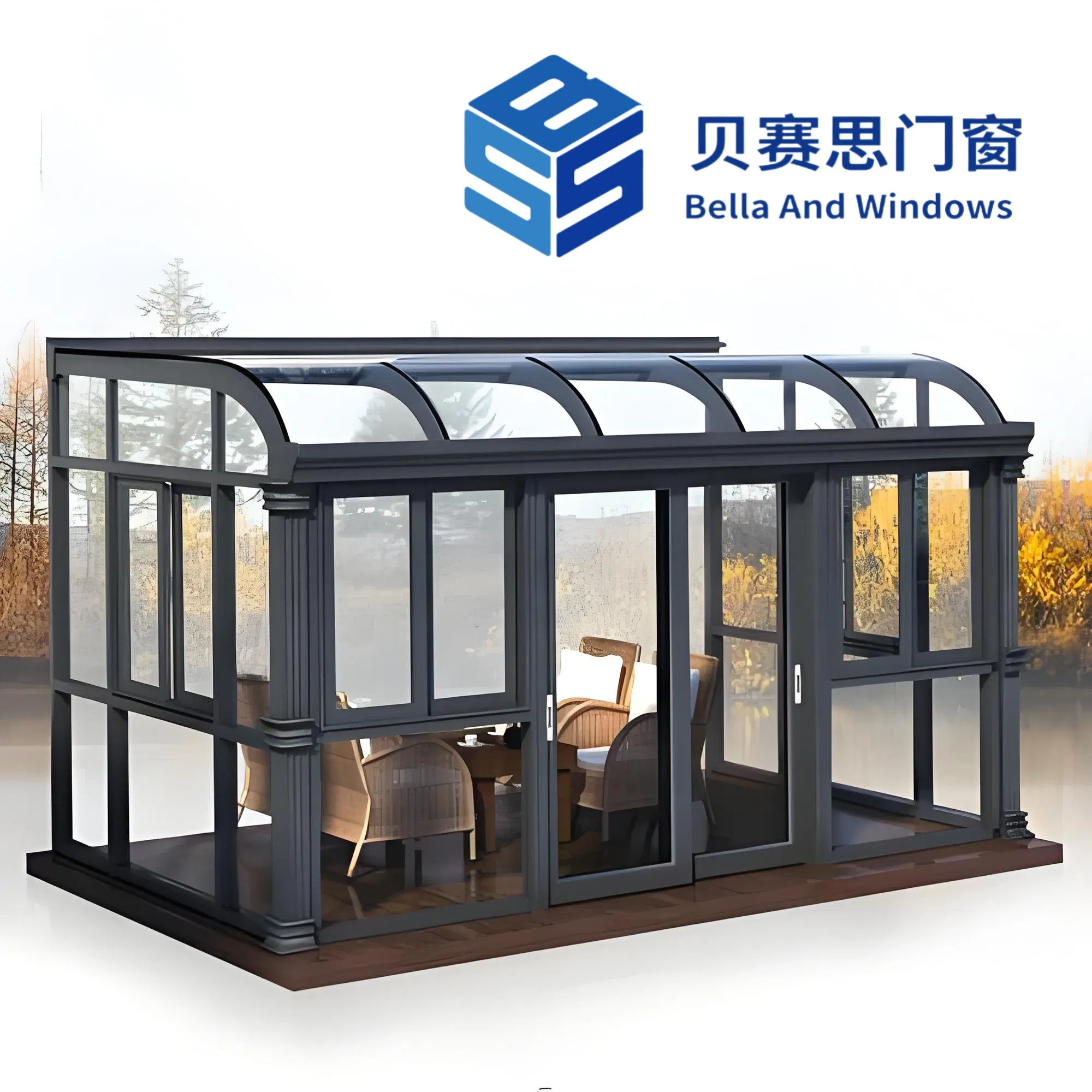 Chinese Factory Outlet Factory Price Newly Designed Aluminum Alloy Sunroom with Low-E Double Tempered High Quality Glass