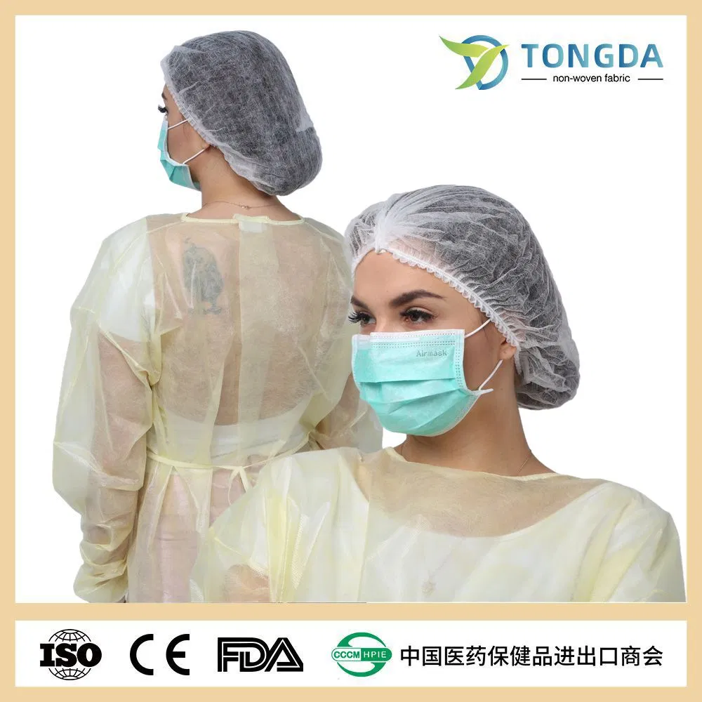 Hairnet Clip Medical Disposable Mob Cap Non-woven Double Elastic Disposable Ce OEM Head Cover