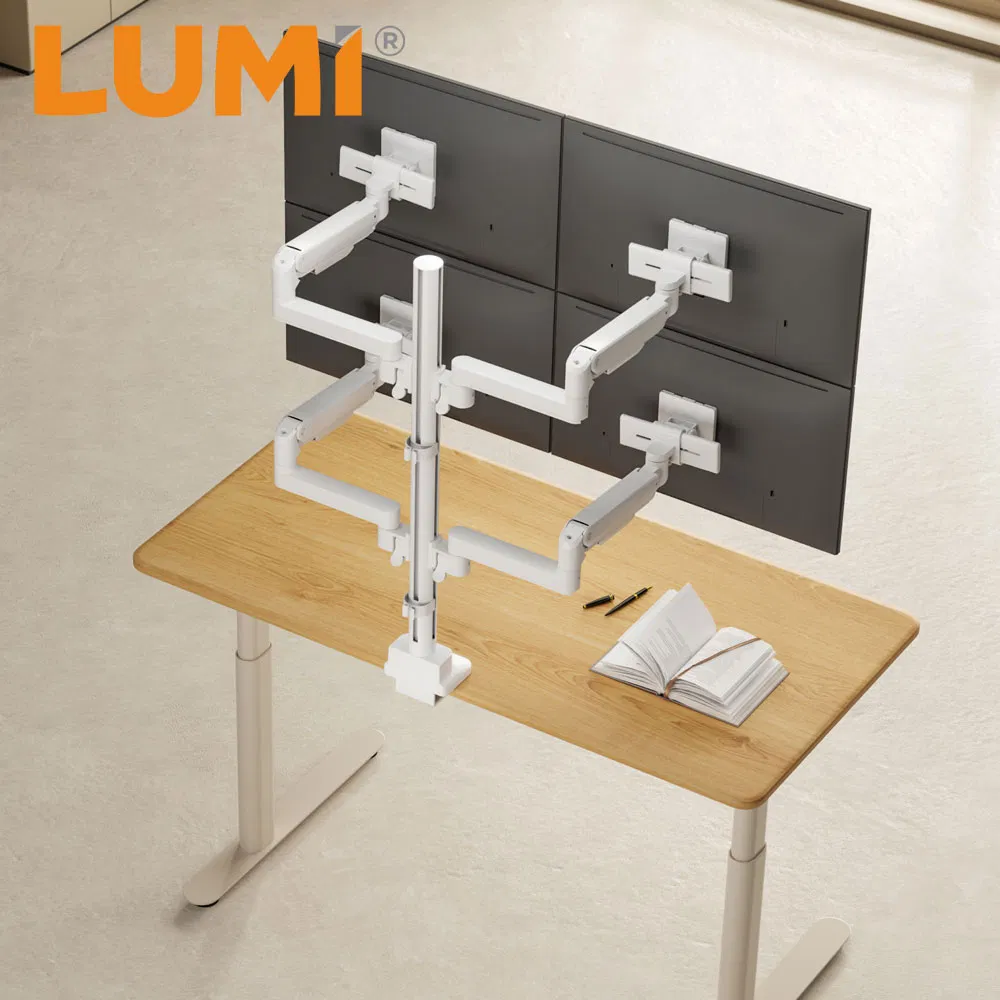 Кронштейн для 4 мониторов с механической пружиной, 17-40 дюймов