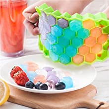 Форма для льда силиконовая с крышкой, 37 ячеек