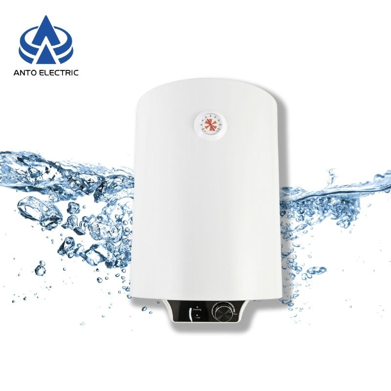 Europe White Steel Shell Rapid Fast Heating Thermometer Hot Water Cylinder Tank Boiler Electric Storage Water Heater