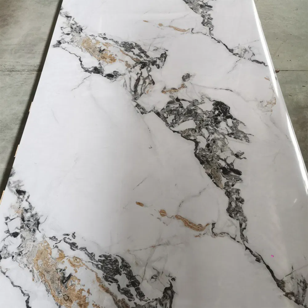 China Wholesale High Gloss UV Coated Board PVC Decorative Sheet Marble Wall Panel 4X8