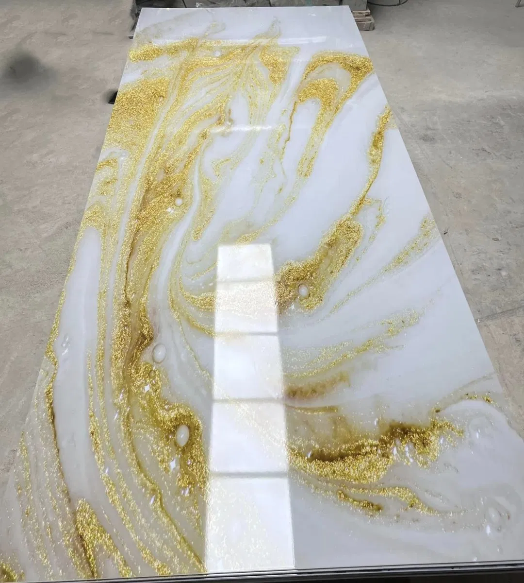 3D PVC Wall Panel Board Artificial Marble Sheet Plastic UV Coating