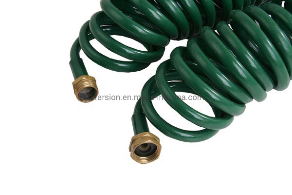 50FT Recoiled Self Retractable EVA Coil Water Garden Spring Coil Hose Pipe