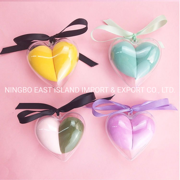 2PCS/Set Make up Sponge Heart-Shape Box Custom Latex Free Super Soft Cosmetic Powder Puff Blending Beauty Makeup Sponge Blender