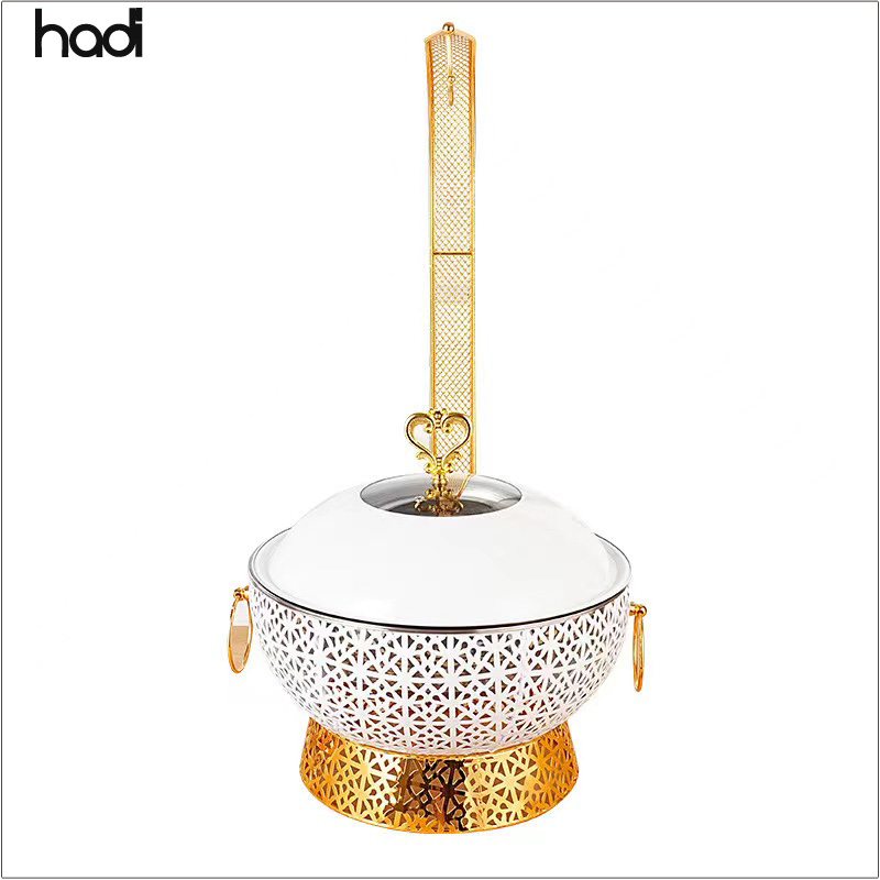 Factory Outlet Steel Gold White Chafing Dish Pour Buffet Hanging Food Warmer Dome Chafing Dish Buffet Set for Catering