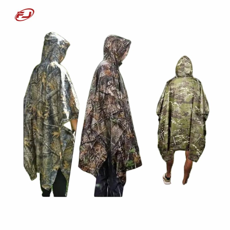 Customized Leisure Camouflage One-Piece Raincoat for Outdoor Enthusiasts