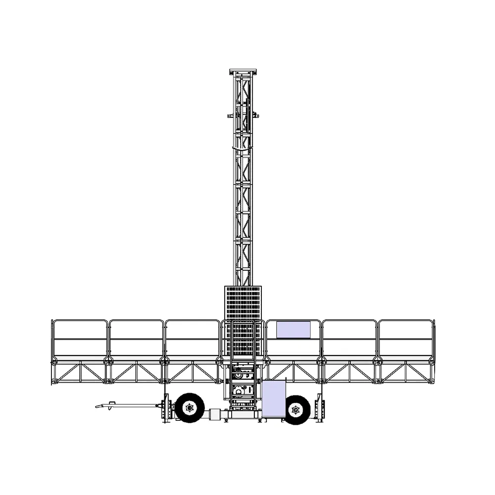 29.4m with Travelling Chassis Twin Mast Climbing Work Platform