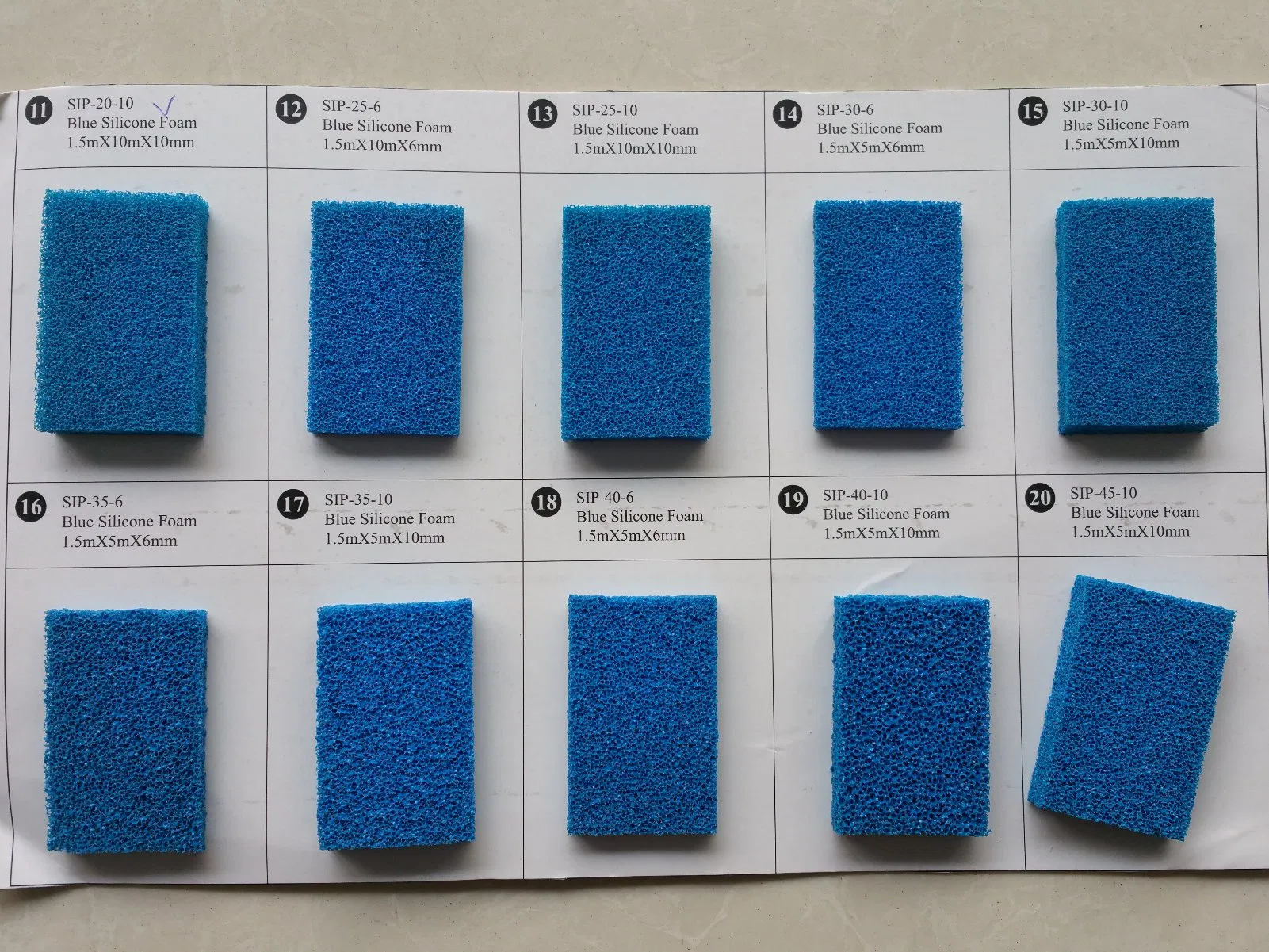 Open Cell Silicone Sponge / Foam Sheet with Blue, Yellow, Red Color