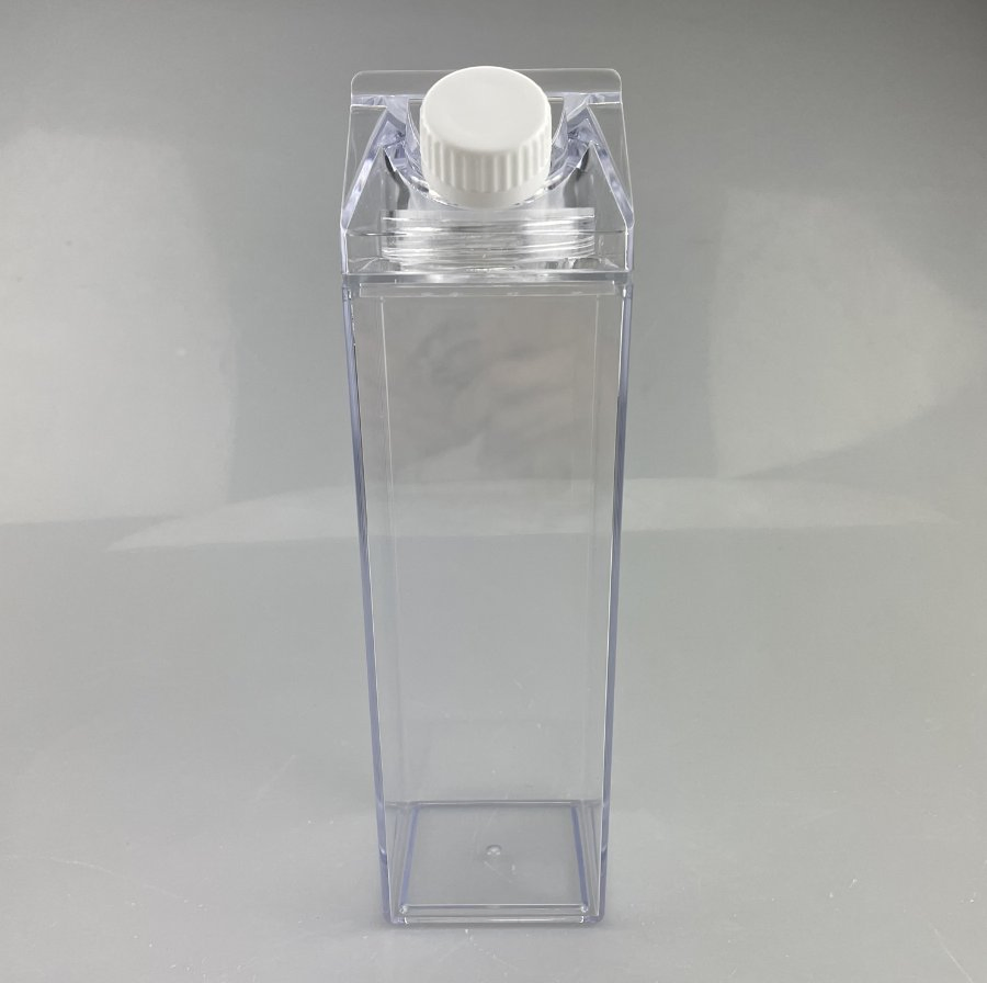 BPA Free Cute Square Shape Transparent Clear Milk Box Water Bottles
