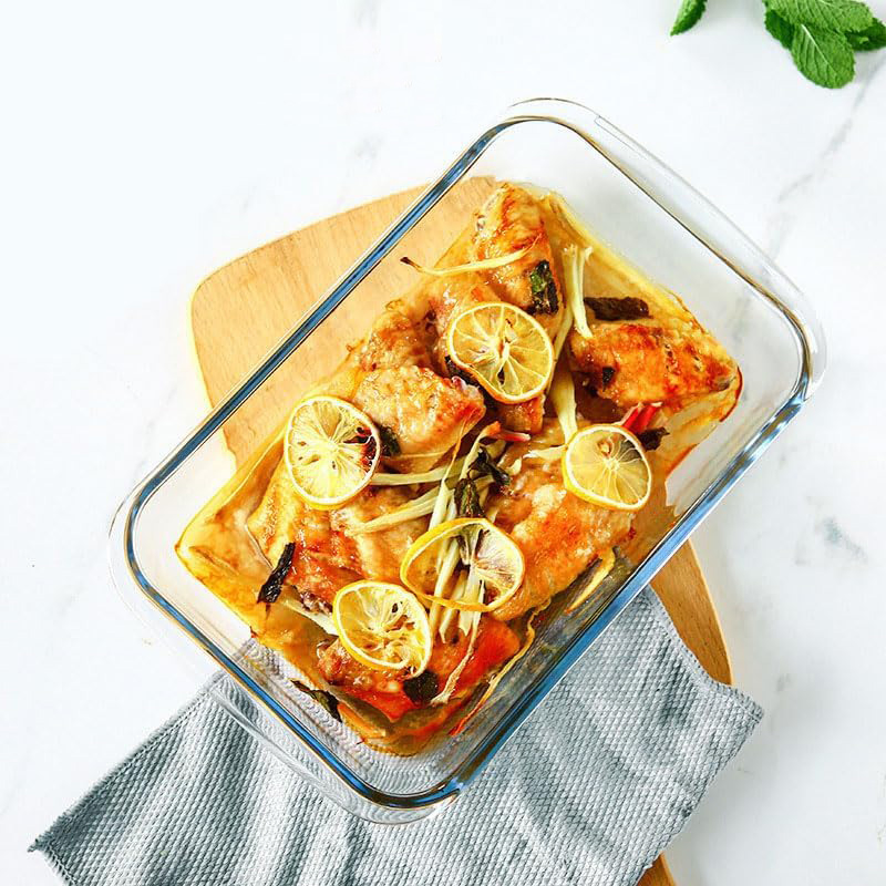 Ideal for High-Volume Production Reusable Glass Baking Dish for Meal Prep 1000ml