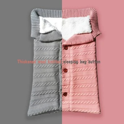 Winter Unisex Infant Swaddle Blankets Soft Thick Fleece Knit Sleeping Bag