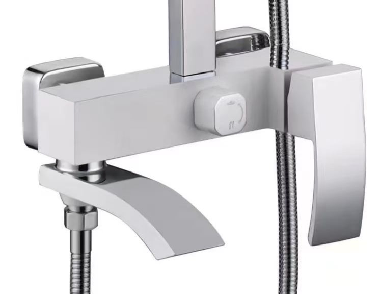 Europe and North American Design Styles Three Hole Matt Black Square Shapes Bathtub Faucets Mixer