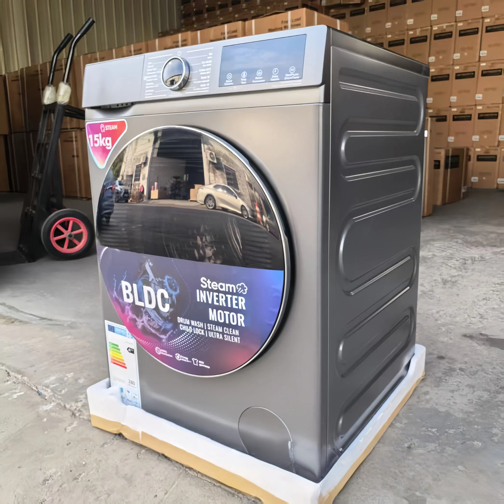 15kg Large Front Load Fully Automatic Smart Single Tub Clothes Washing Machine