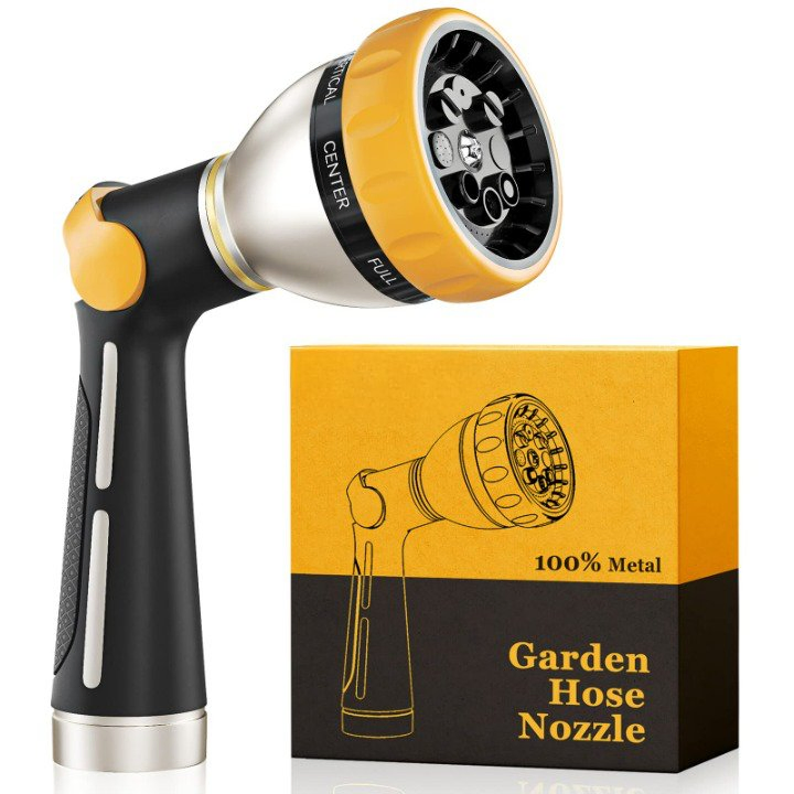 Upgrade 100% Heavy Duty Metal Handheld Water Nozzle Garden Hose Nozzle Sprayer