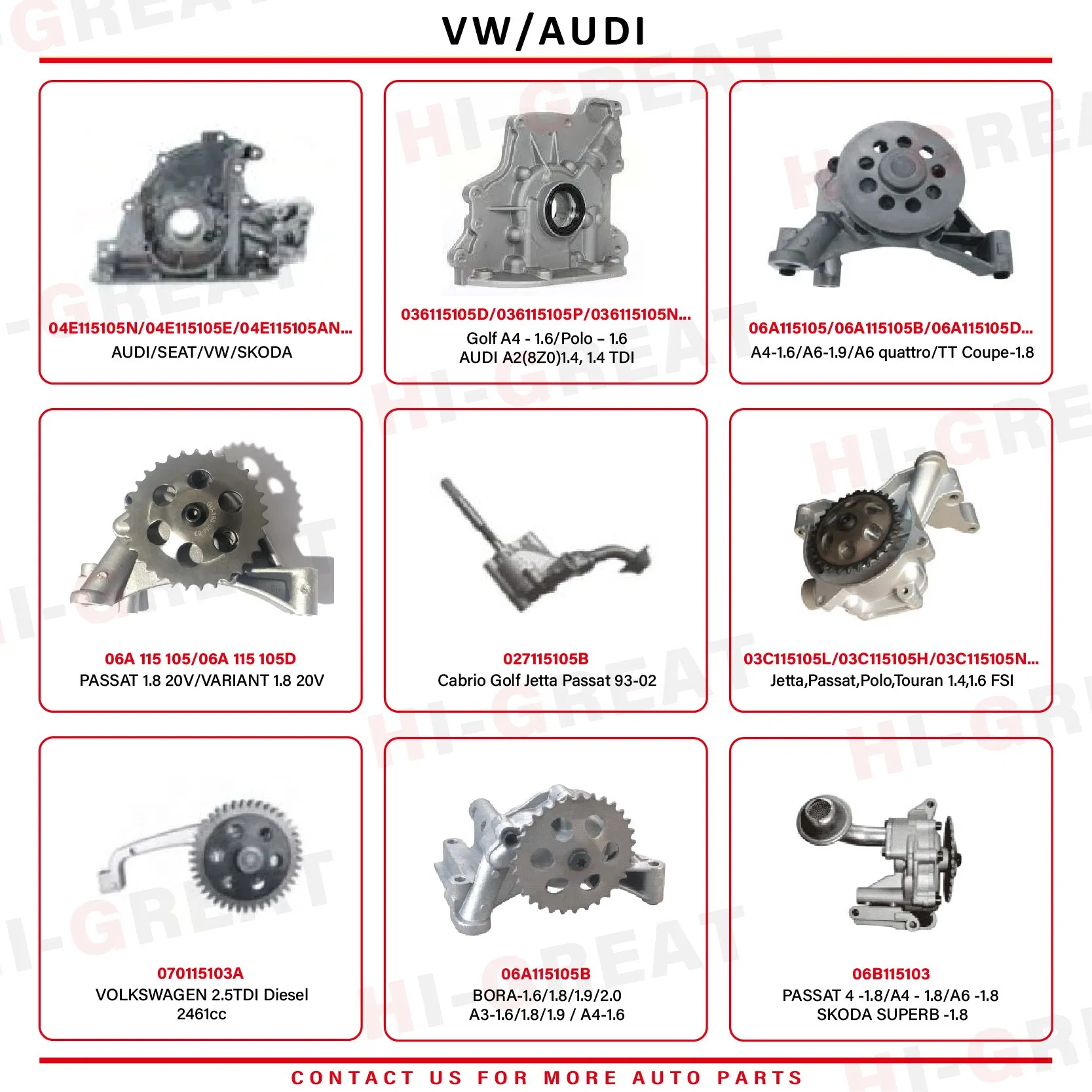 Масляный насос для Volkswagen Golf, Polo, Jetta, Vento