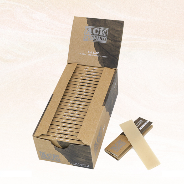 Wholesale Slow Burning 100% Natural Unblenched Wood Pulp Kingsize Smoking Rolling Paper