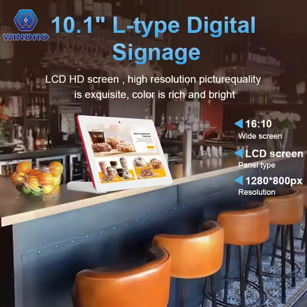 POS Terminal Restaurant Customer Feedback Tablet 10.1 Inch L Shape Android Tablet PC Display RJ45