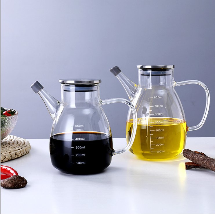 Japanese Style Simple Glass Oil Pot Sealed Seasoning Bottle Sauce Vinegar Pot Storage Bottle
