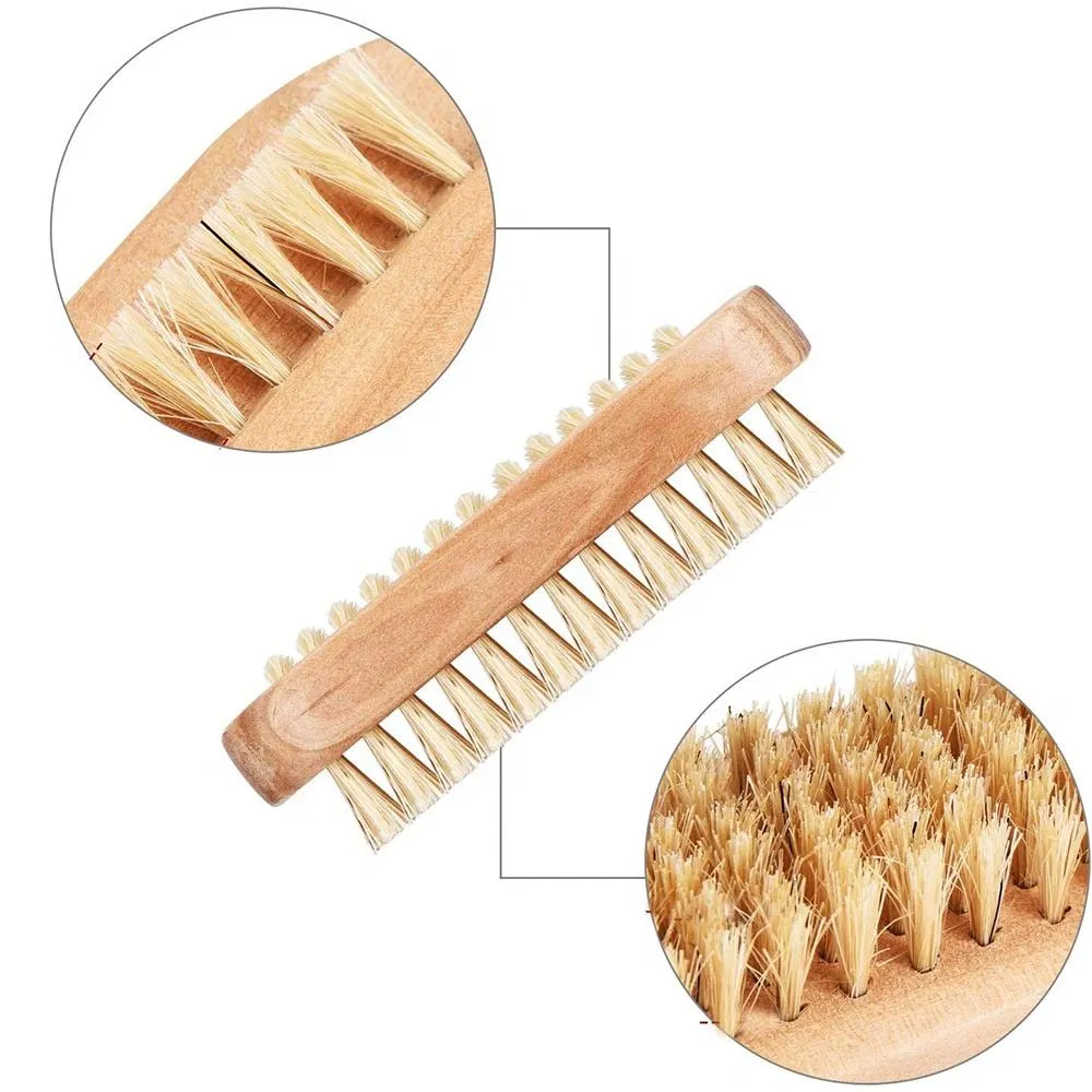 Nail Cleaning Brush, Pedicure Tool, Natural Bamboo and Wood Nail Dust Brush