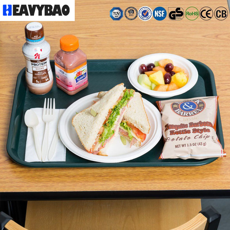 Heavybao Plastic Fast Food Square Tray for Restaurant