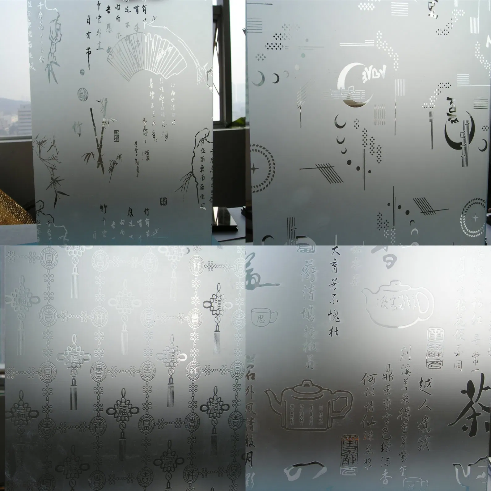 Art Sliding Frosted Glass Blocks for Room Divider Bathroom Window Shower Door Wardrobe
