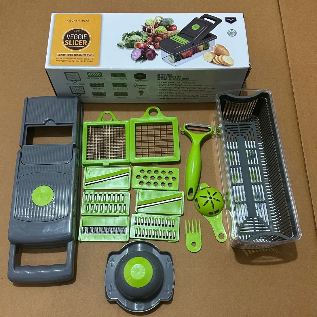 Multi-Functional Kitchen Multi-Functional Vegetable Cutter 14PC Slicer Potato Salad Rub Wire Cutter