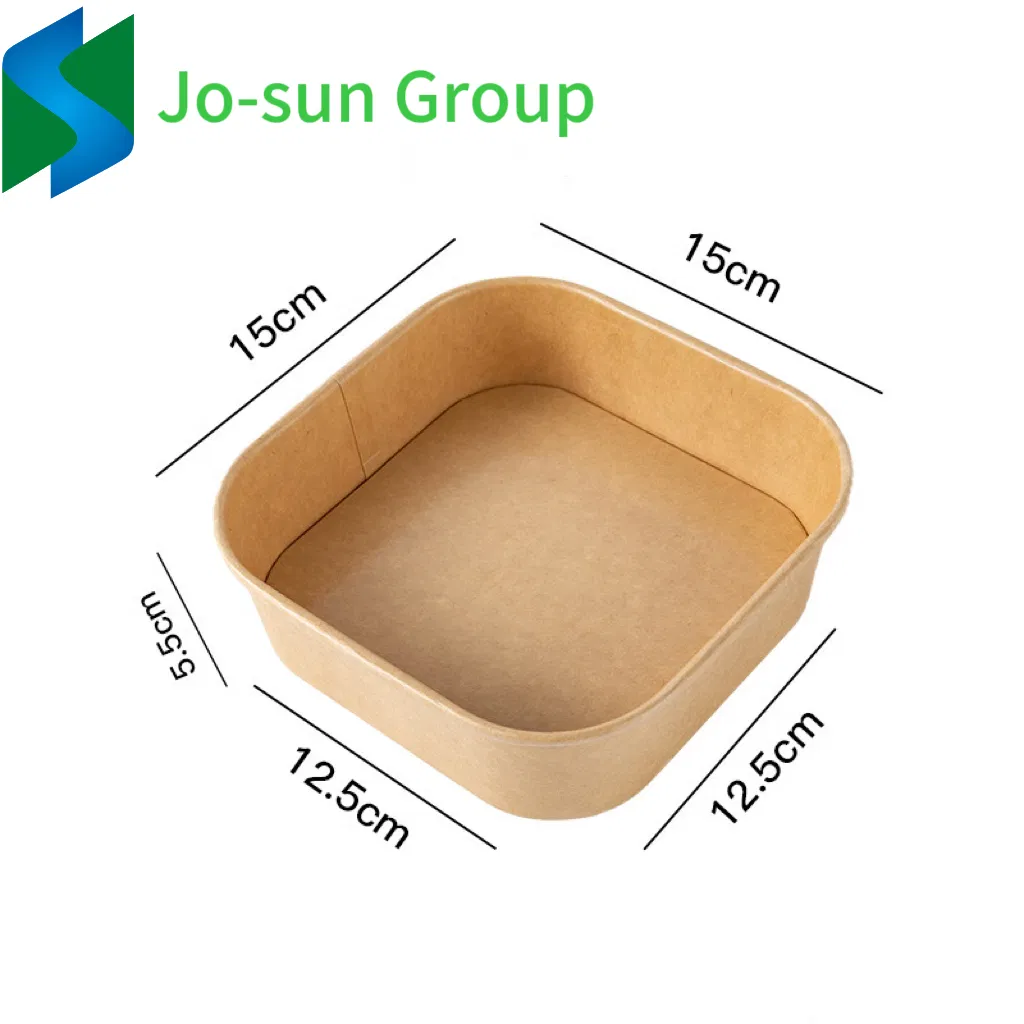 Jo-Sun Eco-Friendly Disposable Square Kraft/White Paper Salad Bowl Snake Food Bowl