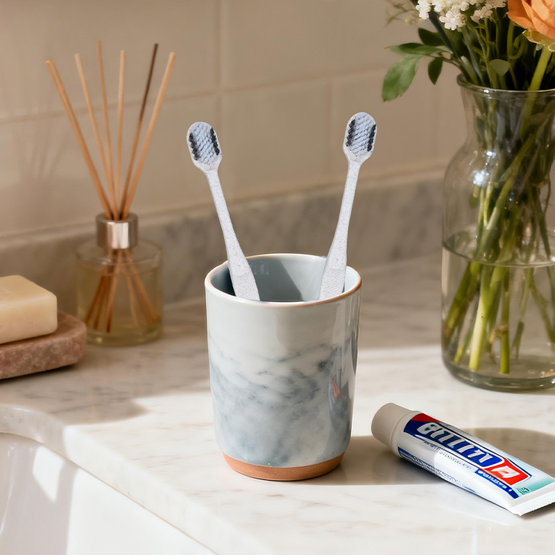 Bamboo Toothbrush Black White Color Eco Friendly Soft Charcoal Bristle