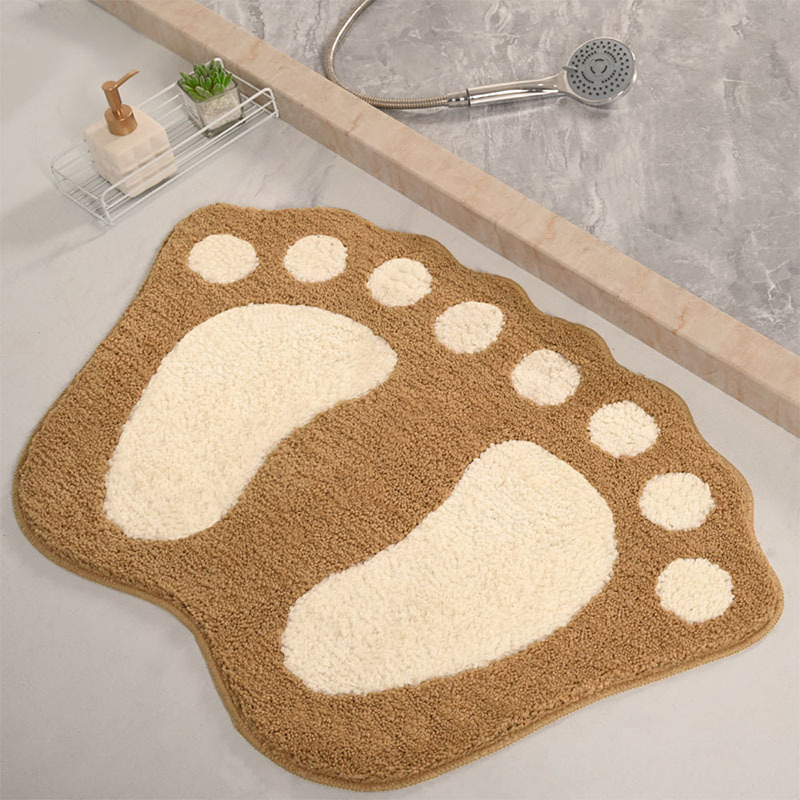 New Flocking Absorbent Foot Bath Household Absorbent Non-Slip Cartoon Foot Mat